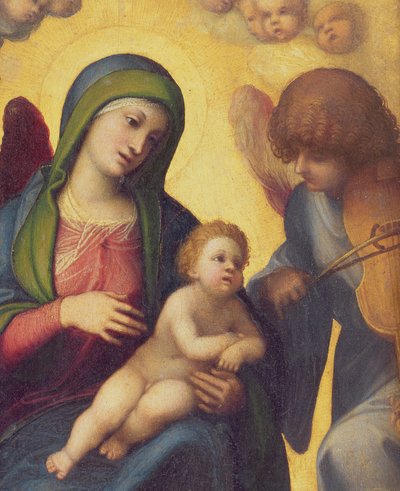 Madonna und Kind mit Engeln (Detail) von Antonio da Correggio